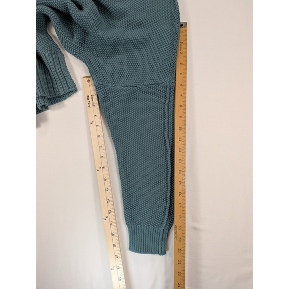 Lucky Brand Knit Sweater Women Teal XL V-neck slouchy Shoulder casual dress cozy - Picture 9 of 11